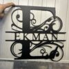 Personligt monogram i metall – välj bokstav & efternamn